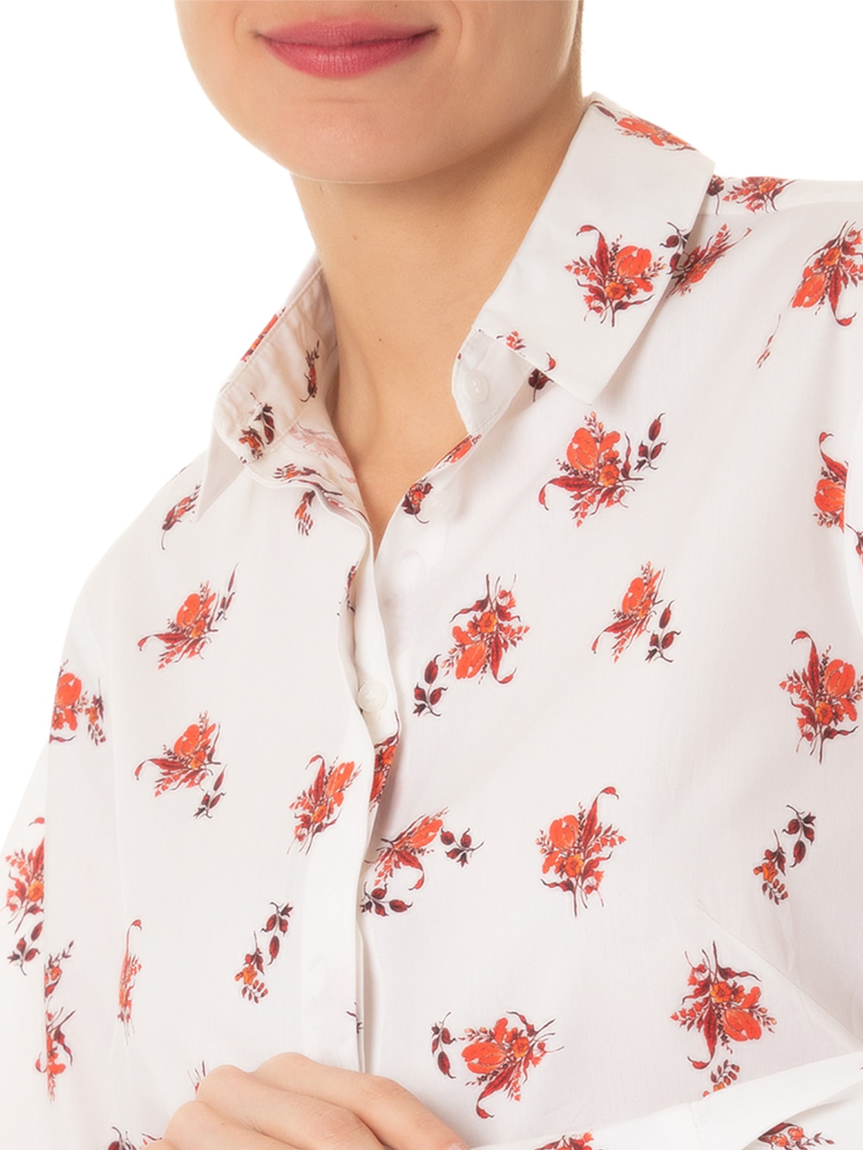 Camisa Feminina Reta Cropped Off White Andrea Marques
