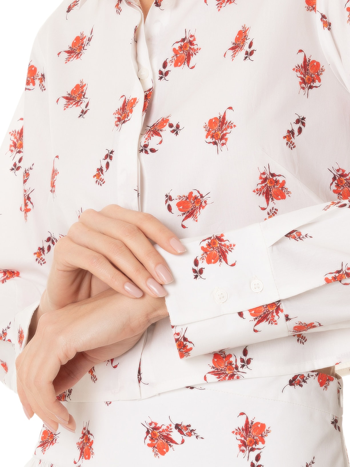 Camisa Feminina Reta Cropped Off White Andrea Marques
