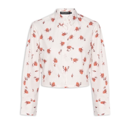 Camisa Feminina Reta Cropped - Off White