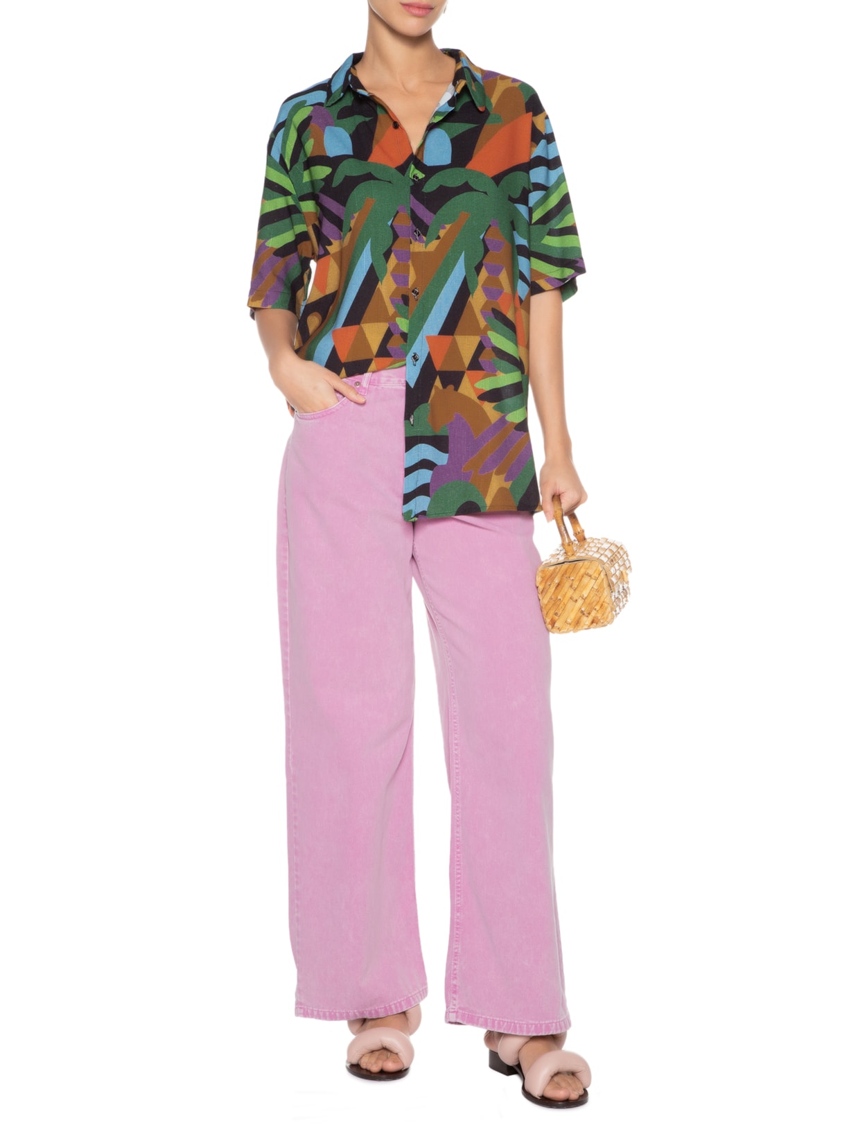 Camisa Feminina Rio Gráfico Preto Farm