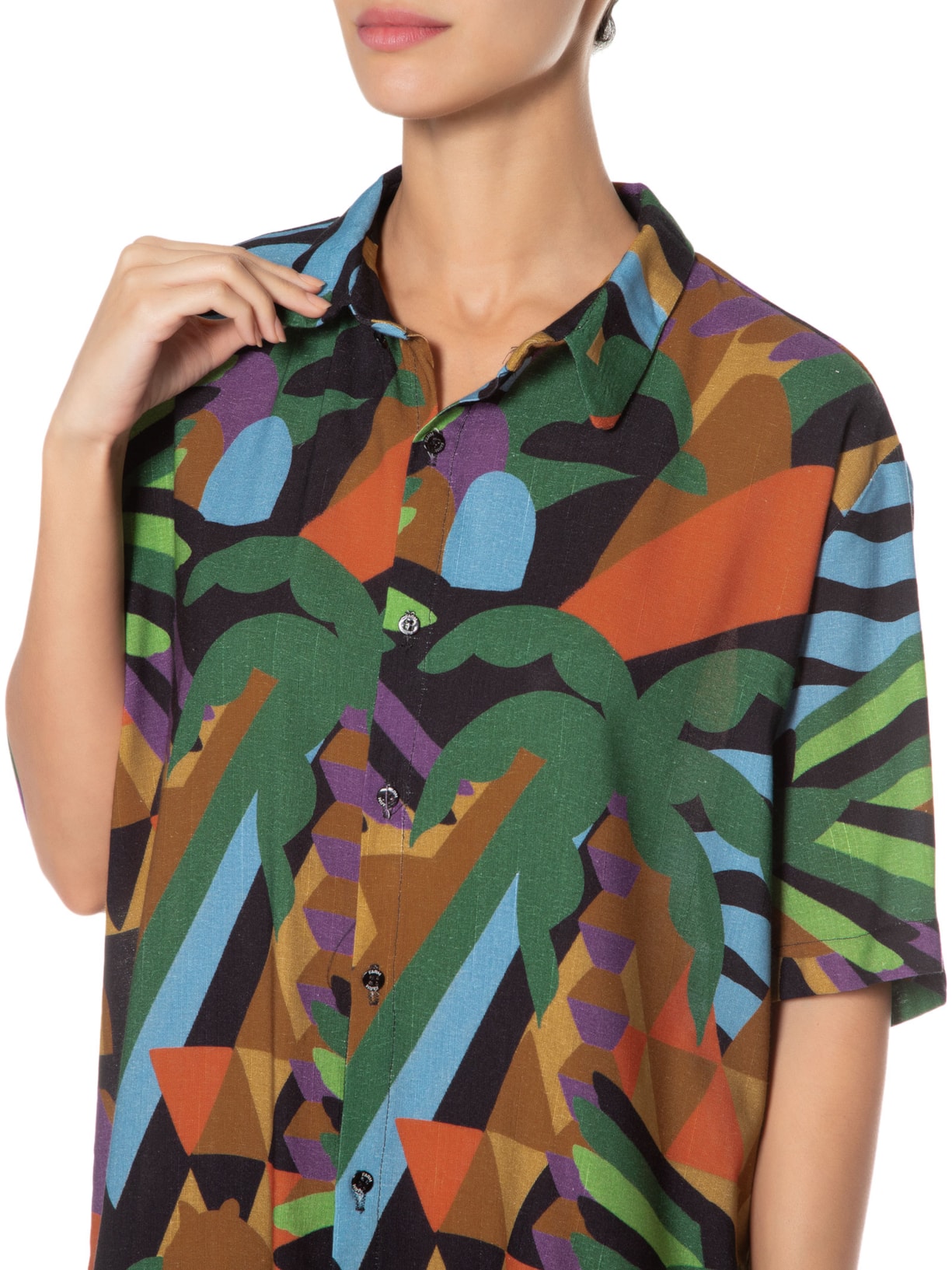 Camisa Feminina Rio Gráfico Preto Farm