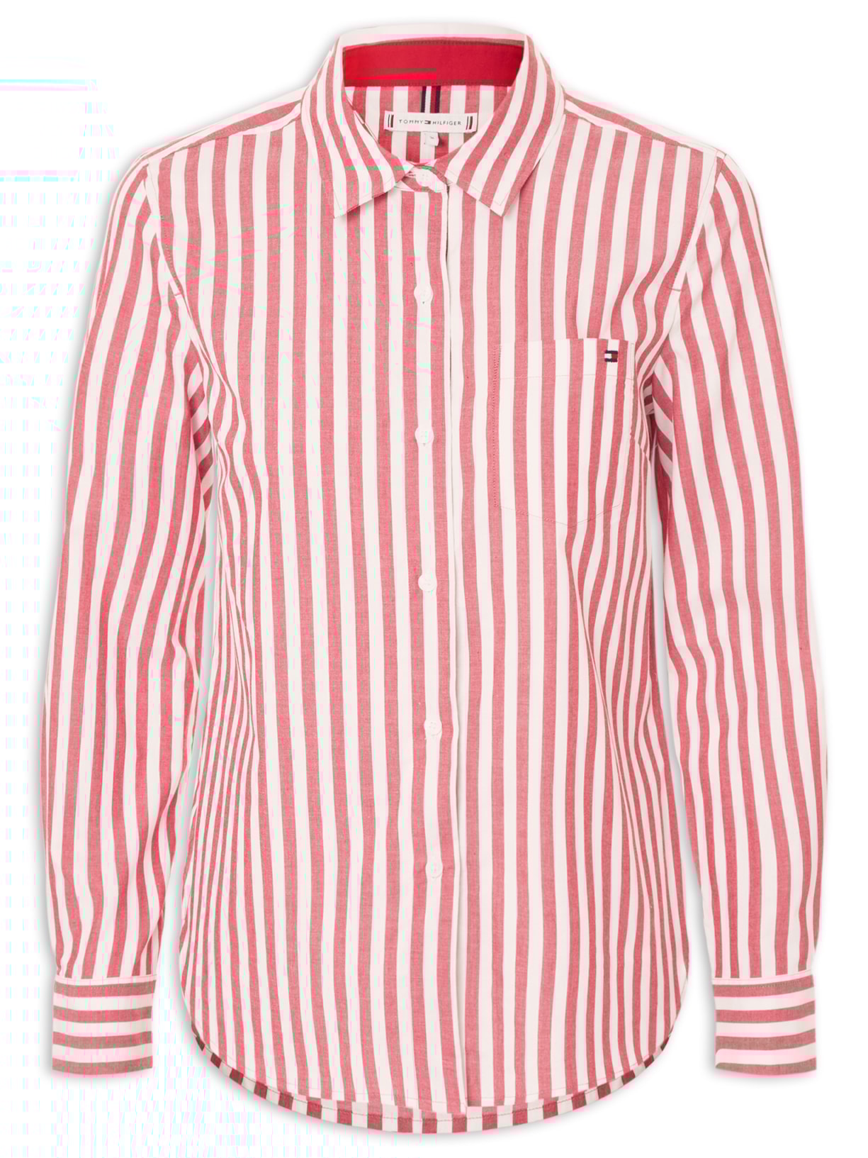 Camisa Feminina Roll Tab Shirts Vermelho Tommy Hilfiger