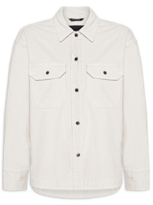 Camisa Feminina Sarja Basic Veludo - Cinza