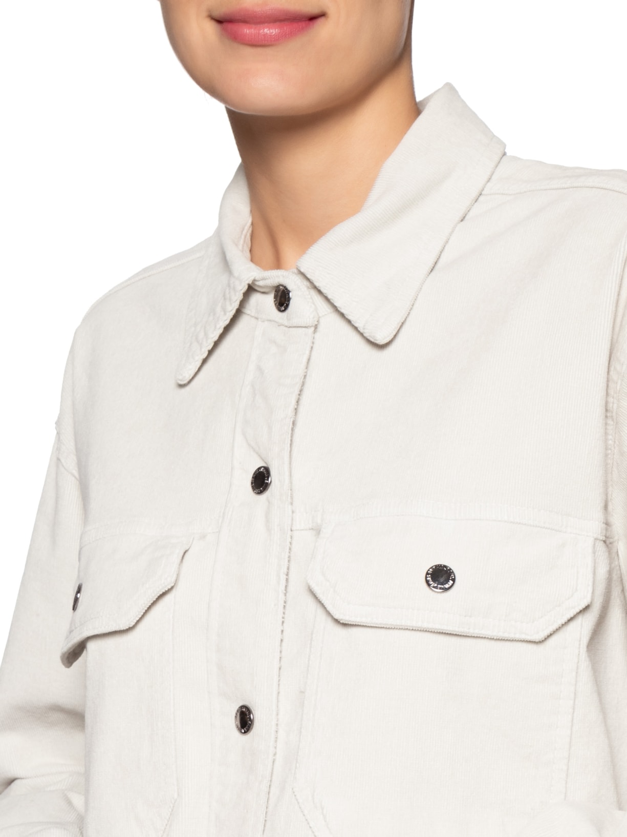 Camisa Feminina Sarja Basic Veludo Cinza Animale Jeans