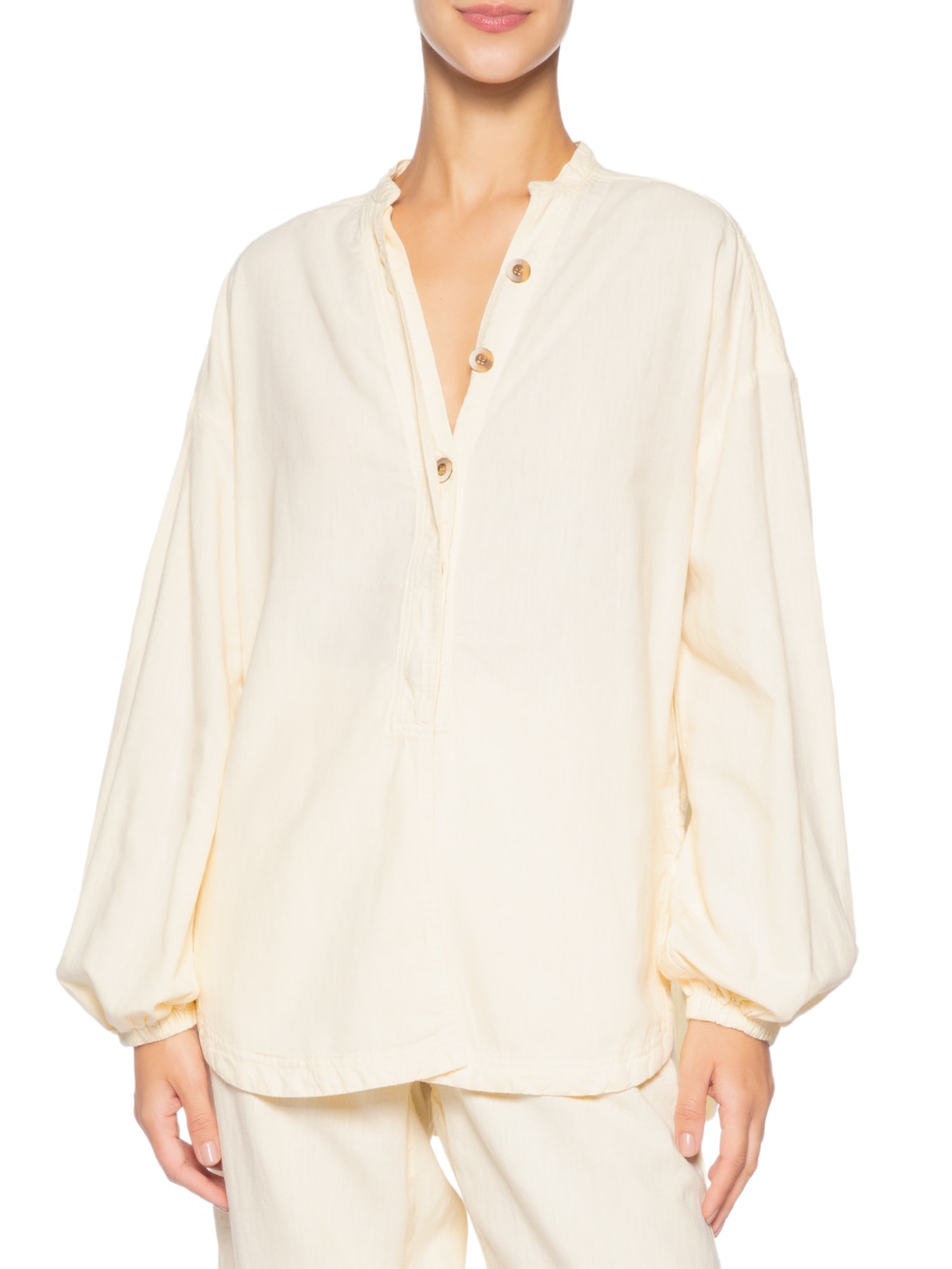 Camisa Feminina Sarja Cânhamo – Amarelo Dress To