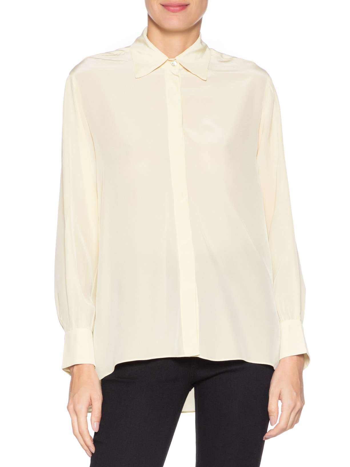 Camisa Feminina Seda Ampla Campo Amarelo Animale