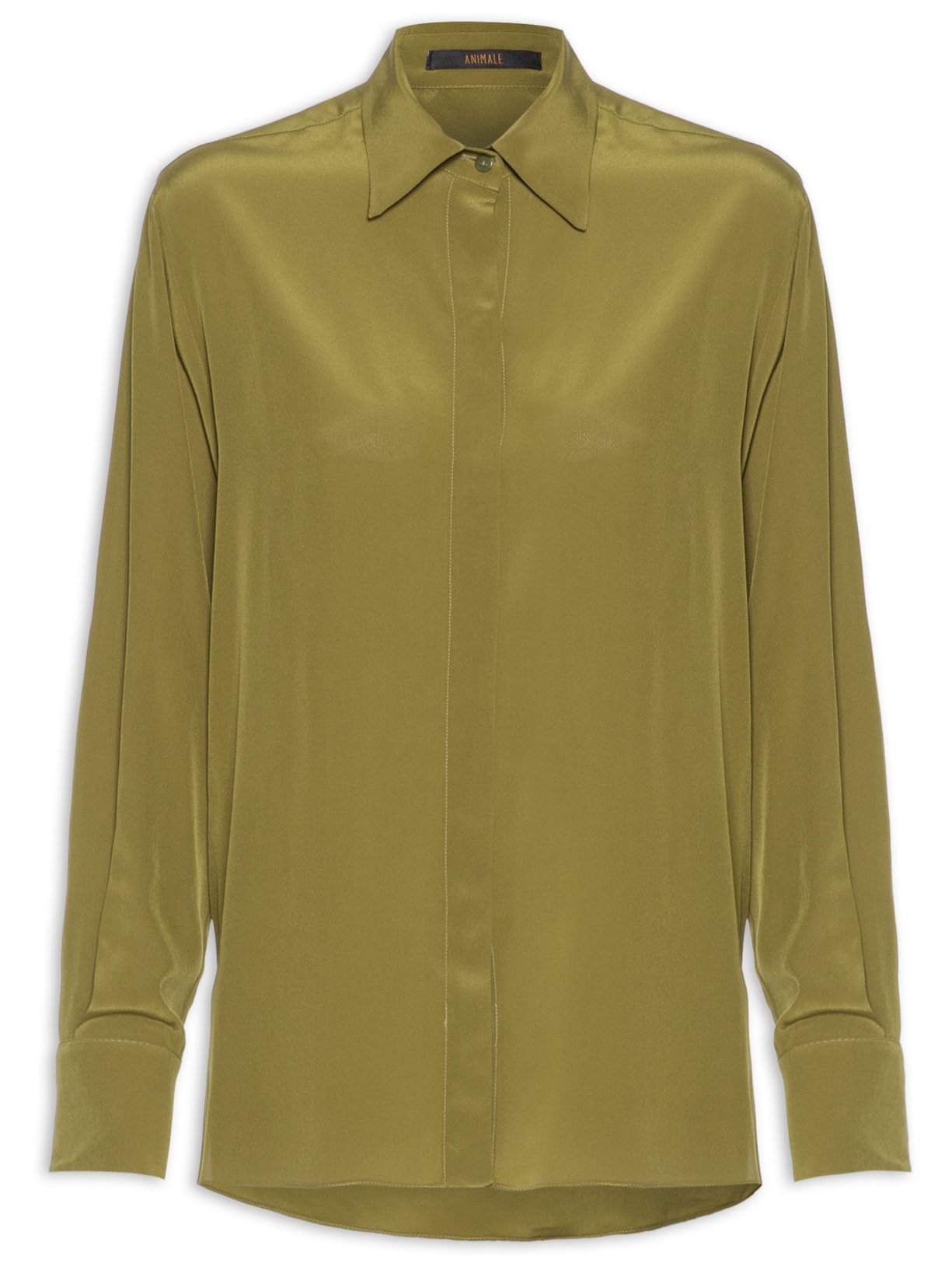 Camisa Feminina Seda Ampla Figo - Verde