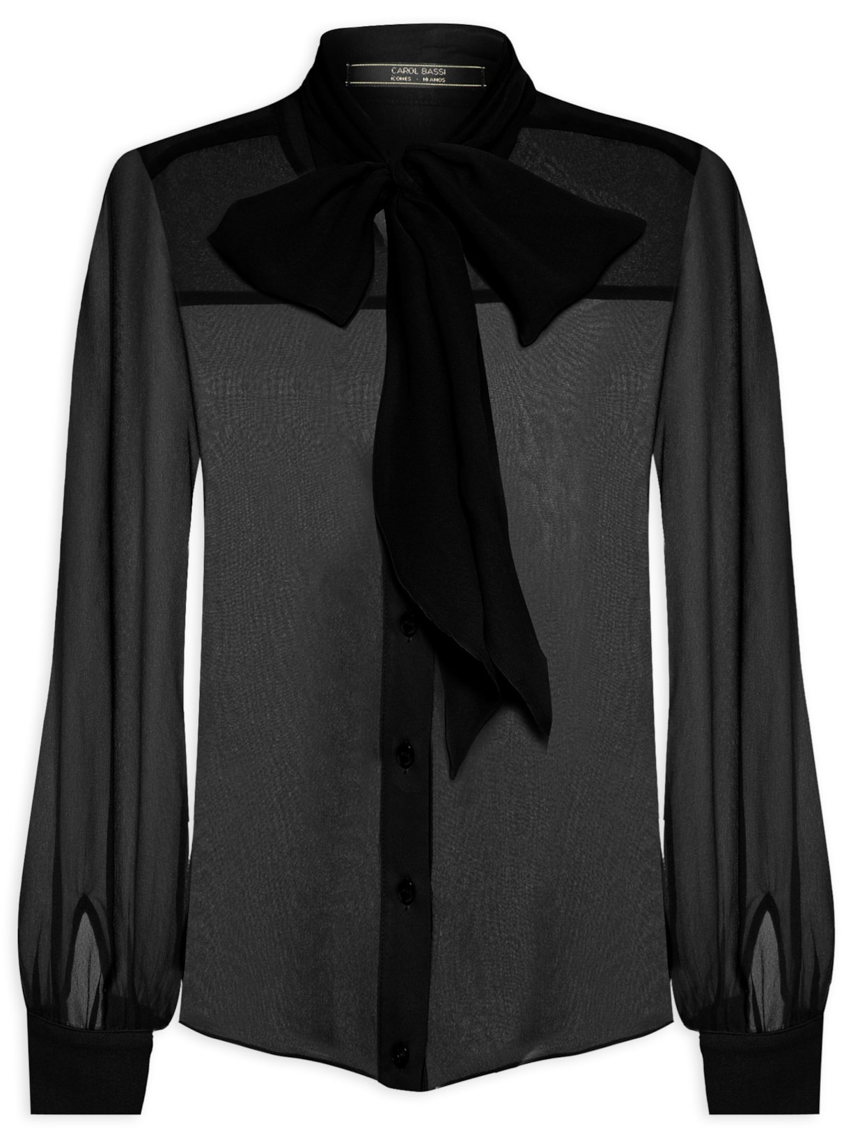 Camisa Feminina Seda Camila - Preto