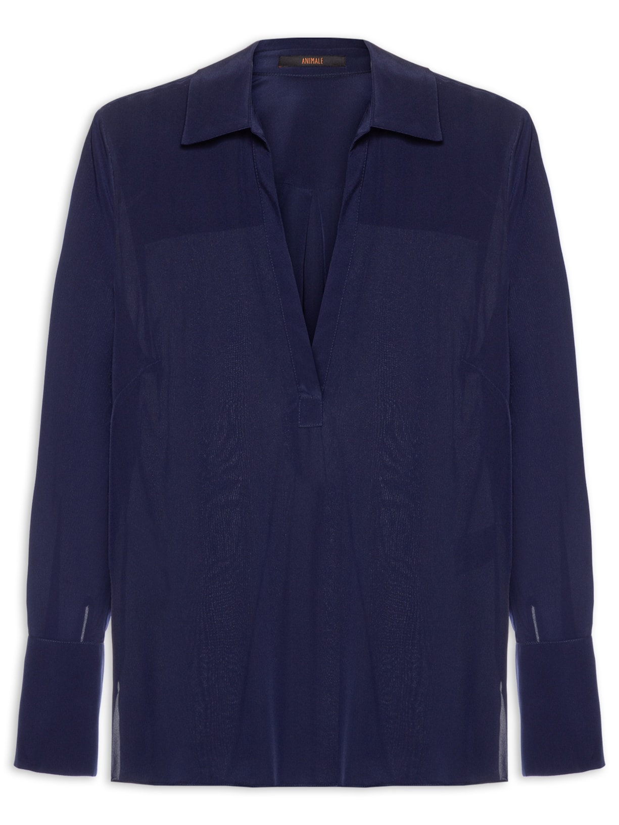 Camisa Feminina Seda Polo Âncora - Azul