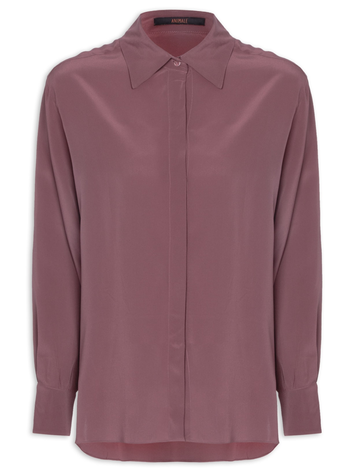Camisa Feminina Seda Taupe - Rosa
