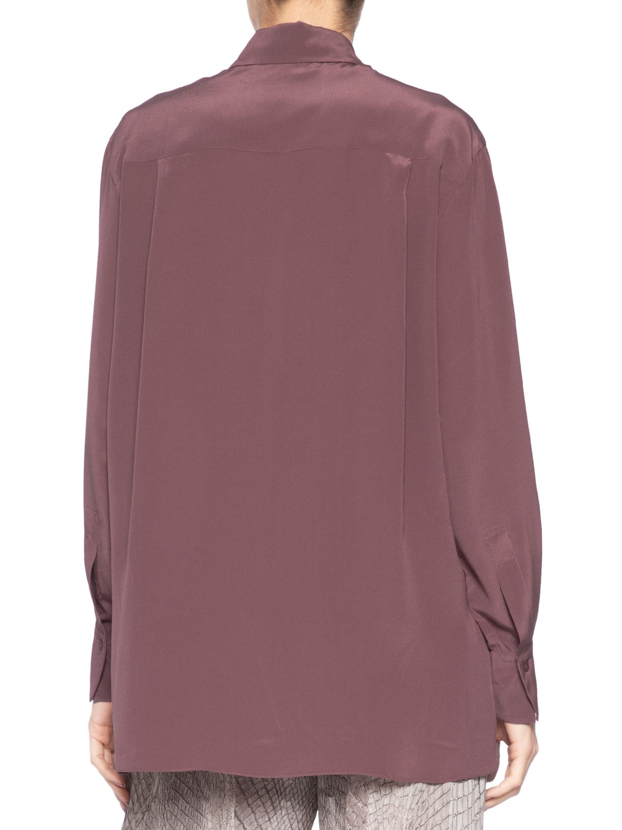 Camisa Feminina Seda Taupe Rosa Animale