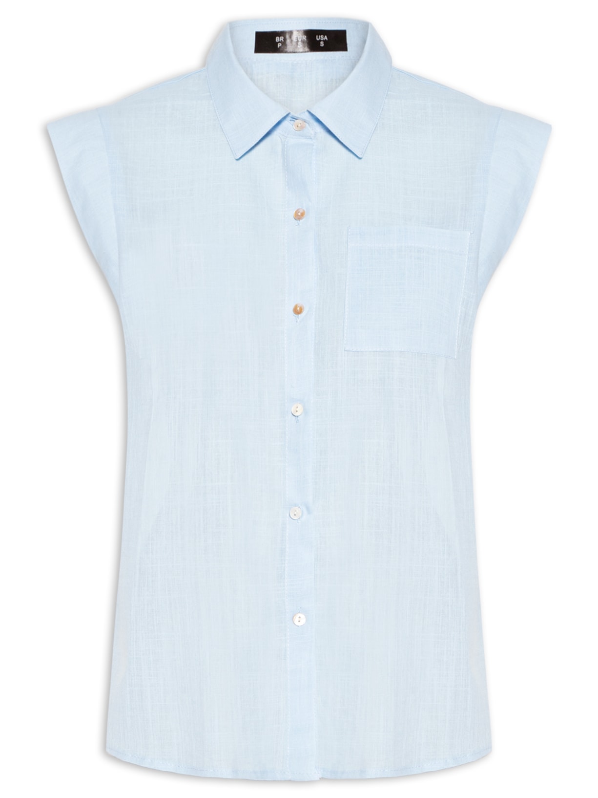 Camisa Feminina Sem Manga - Azul