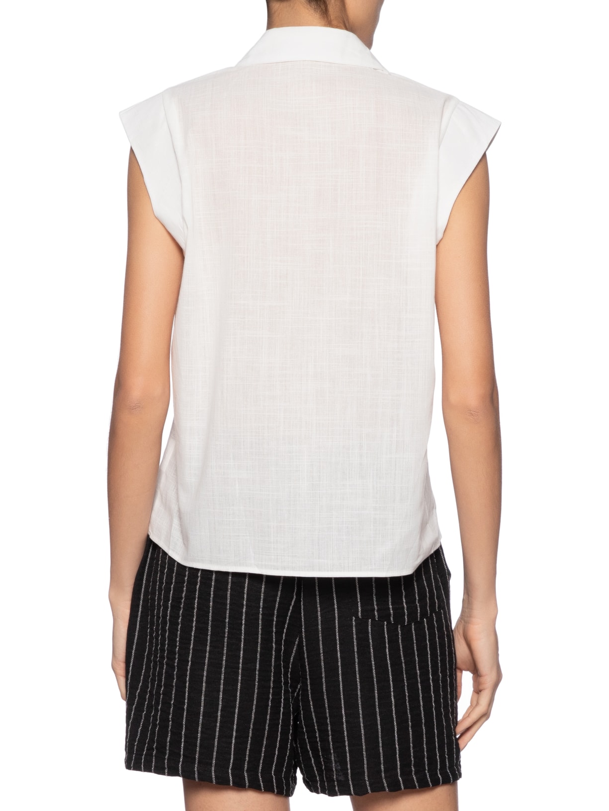 Camisa Feminina Sem Manga Off White  Basiq