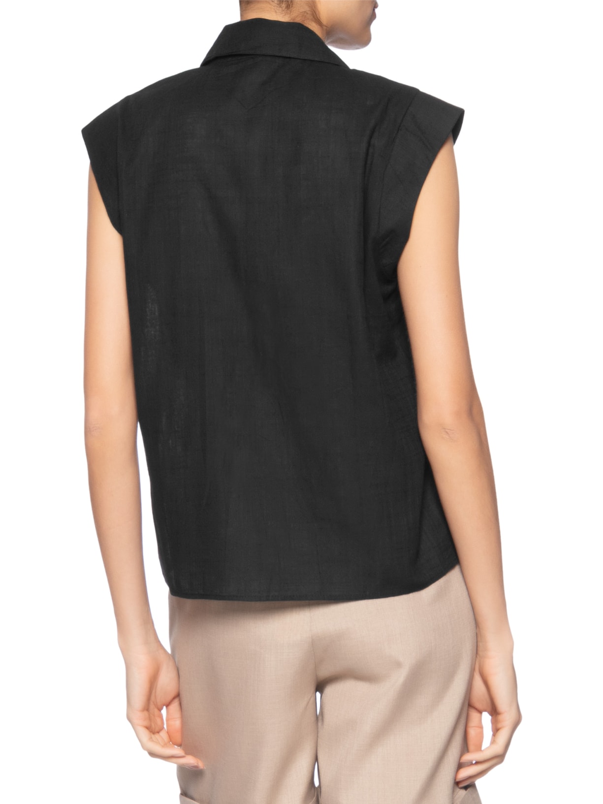 Camisa Feminina Sem Manga Preto Basiq