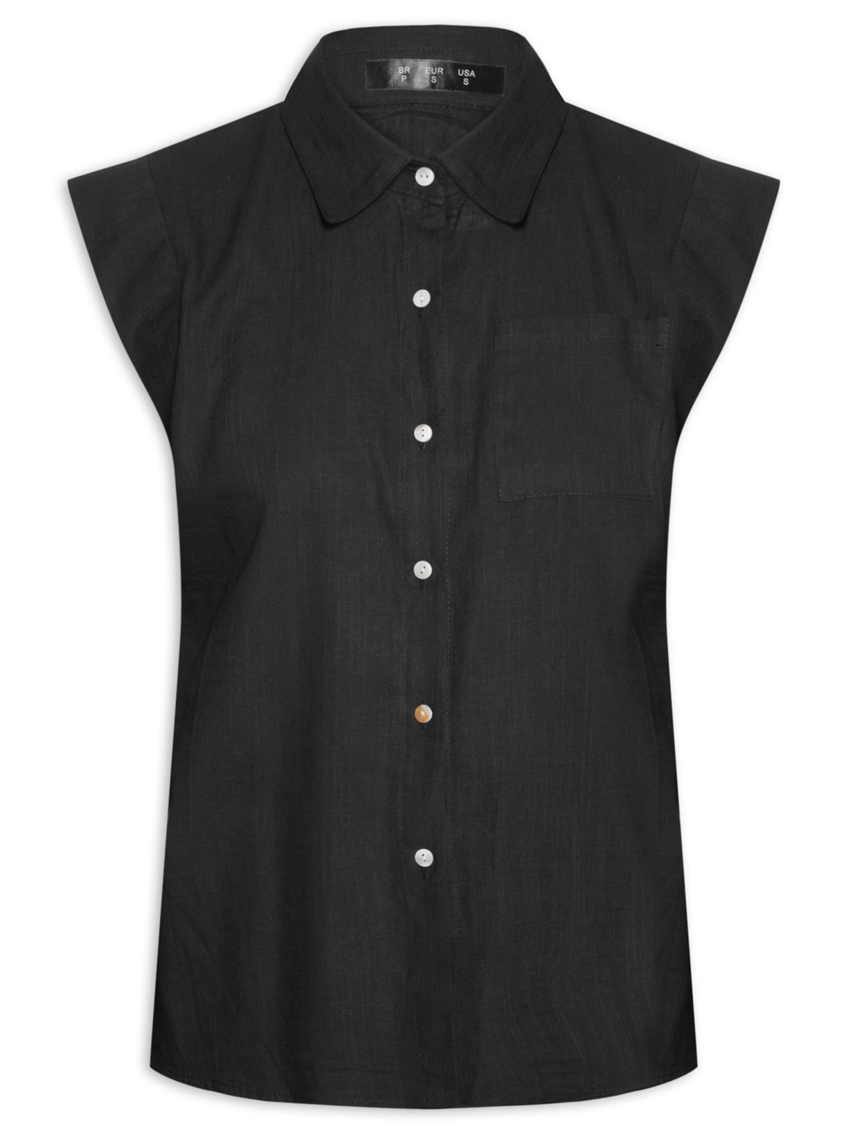 Camisa Feminina Sem Manga - Preto