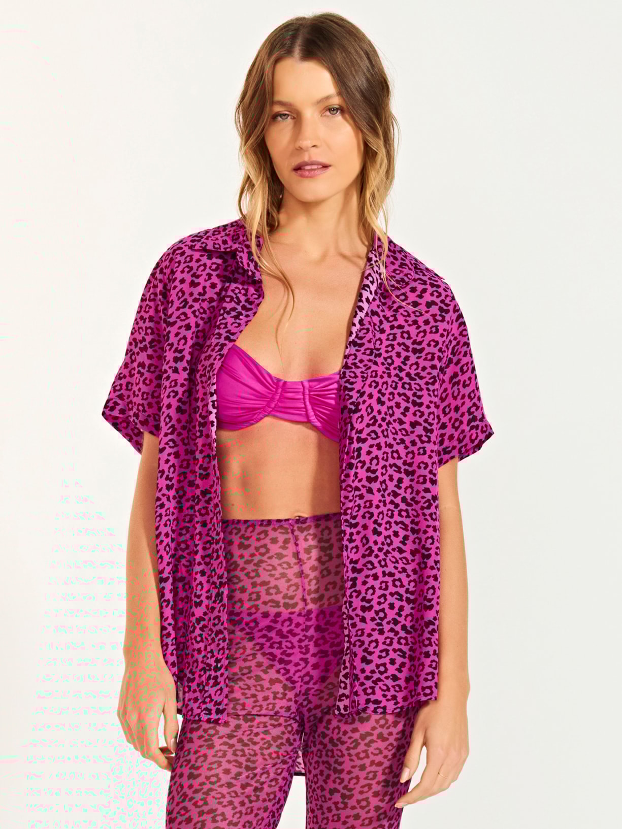 Camisa Feminina Sleep Animal Print Triya