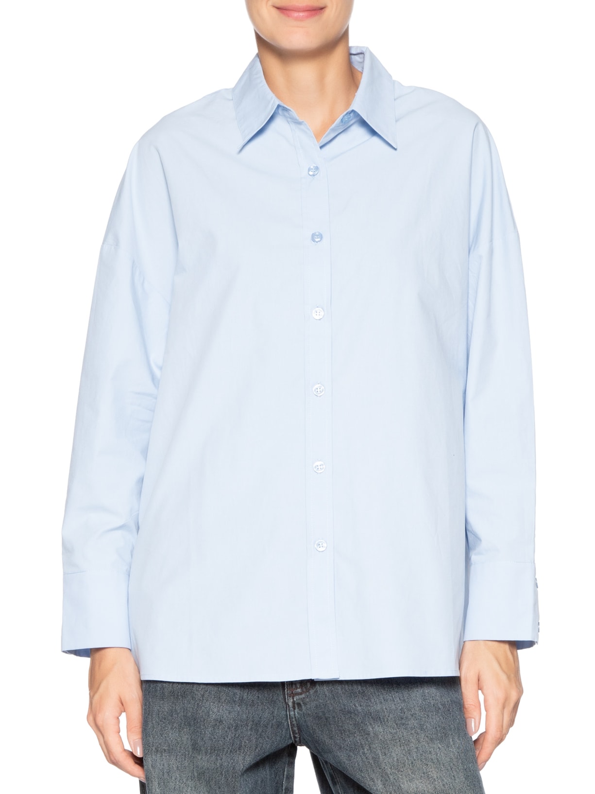 Camisa Feminina Social Azul Animale Jeans