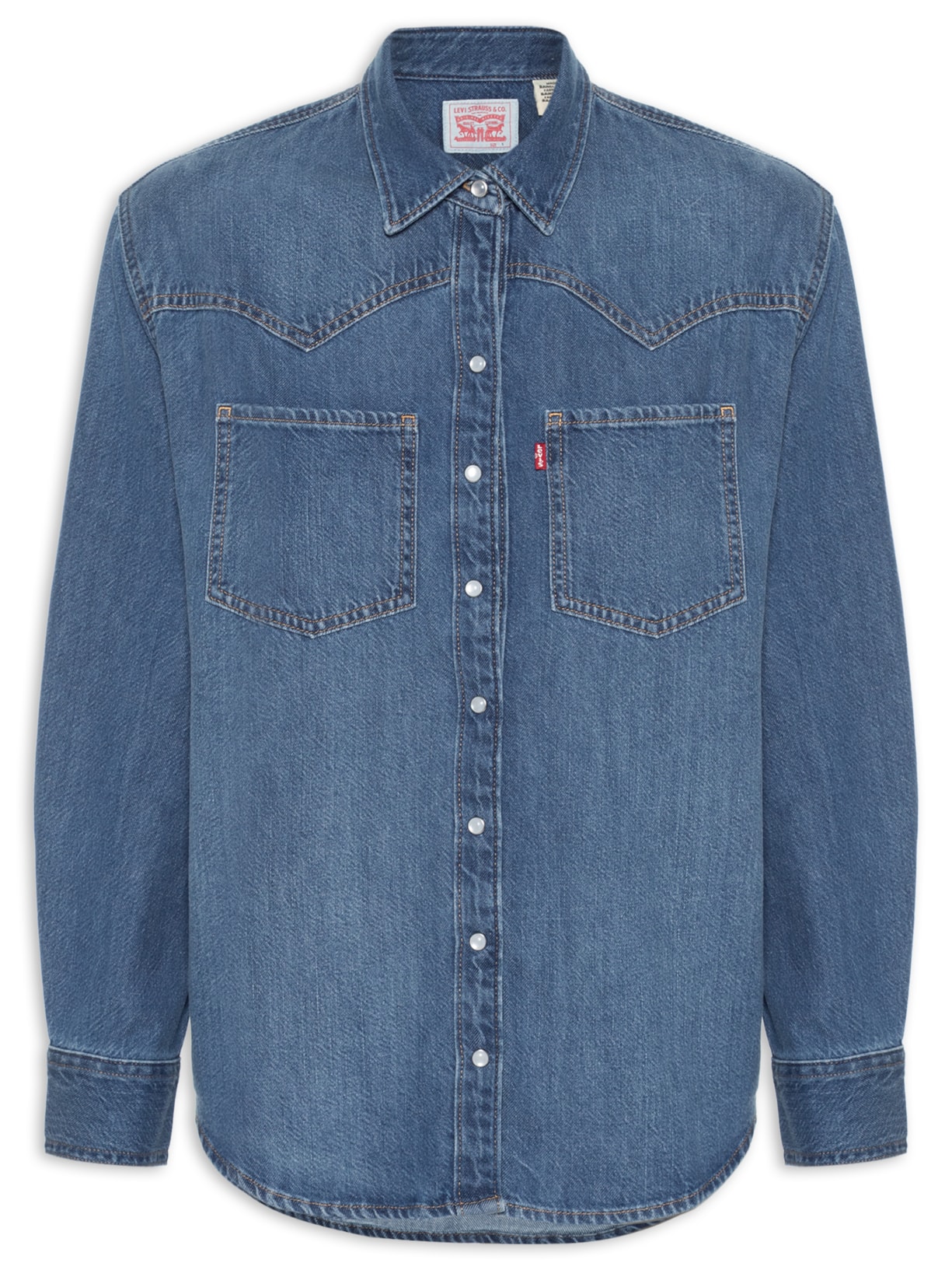 Camisa Feminina Teodora Western - Azul