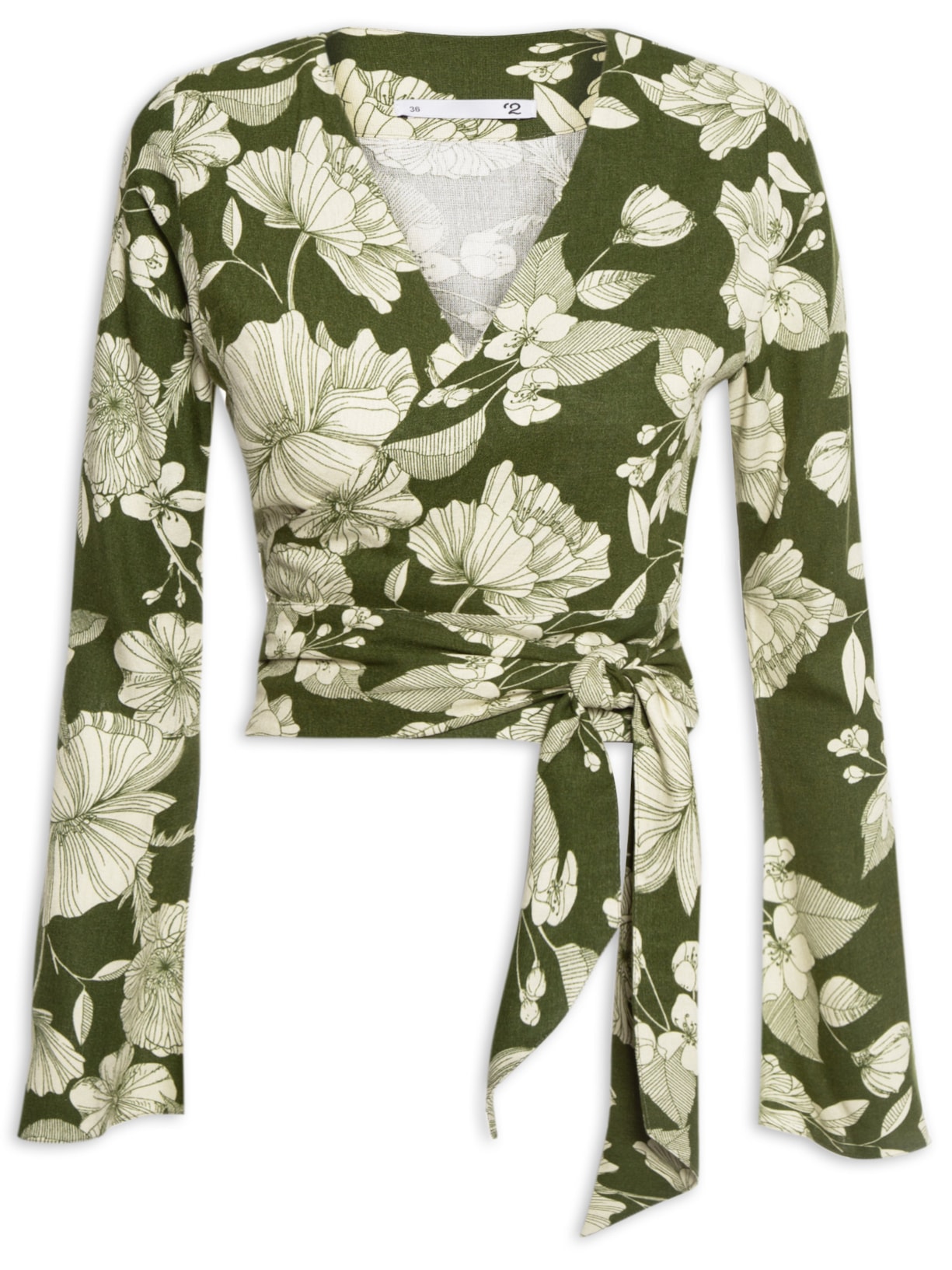 Camisa Feminina Transpassada Linho Misto - Verde