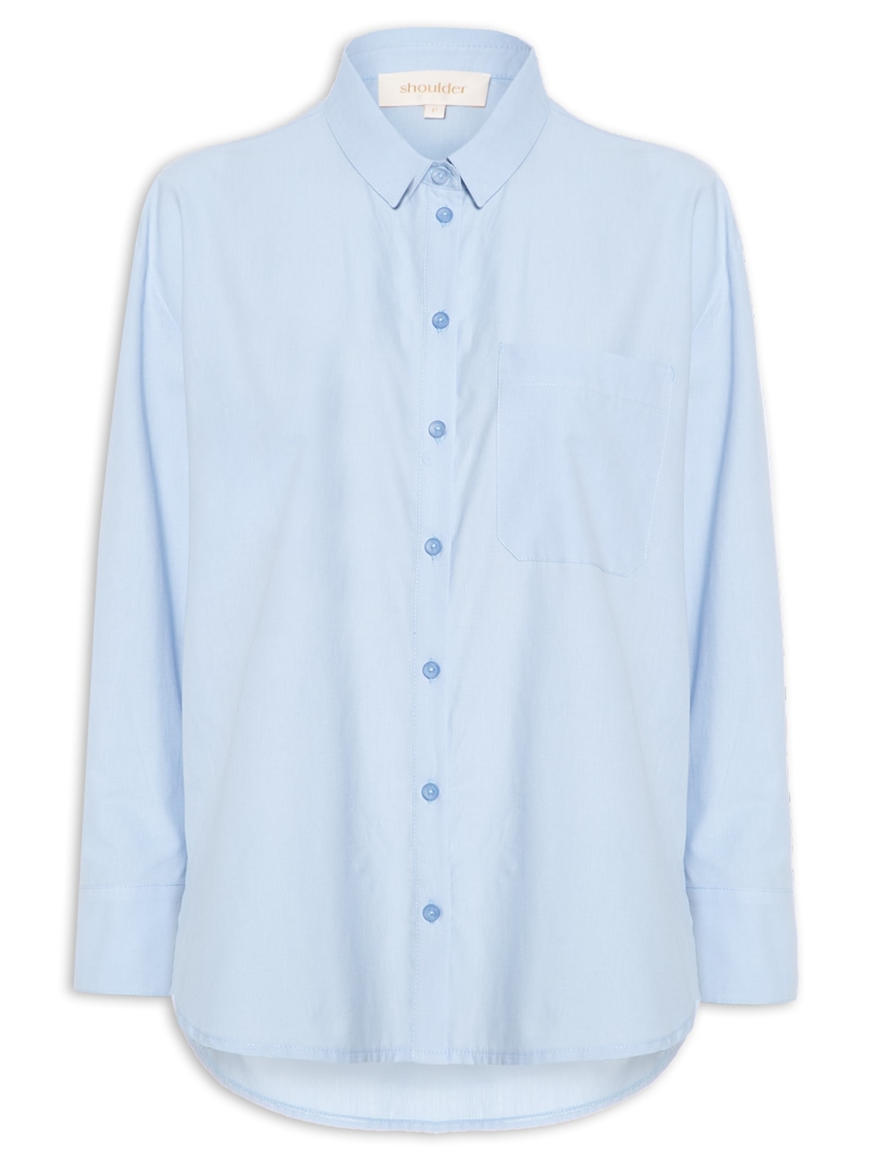 Camisa Feminina Tricoline Ampla - Azul