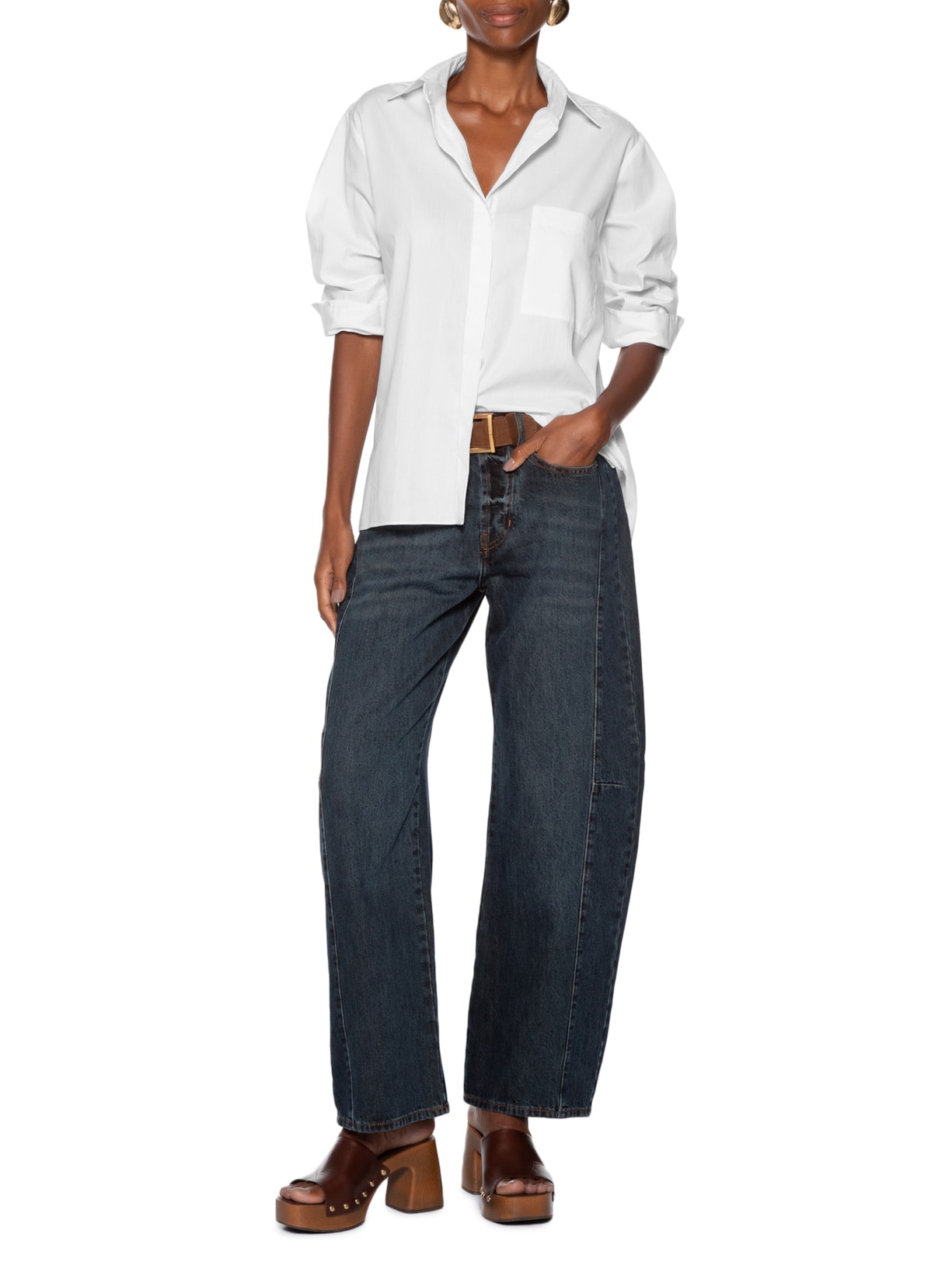 Camisa Feminina Tricoline Essential -Branco Animale