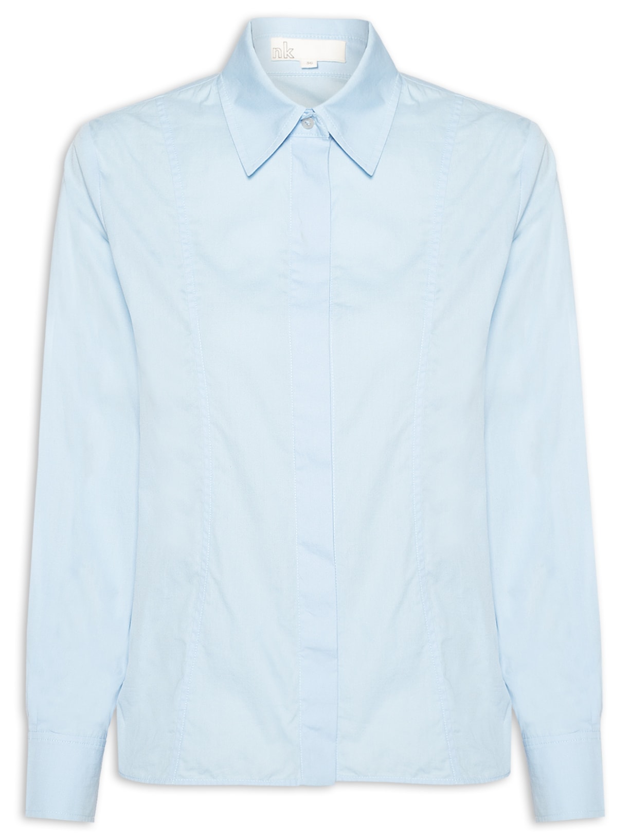 Camisa Feminina Tricoline Paper Pandora Azul Nk