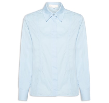 Camisa Feminina Tricoline Paper Pandora - Azul