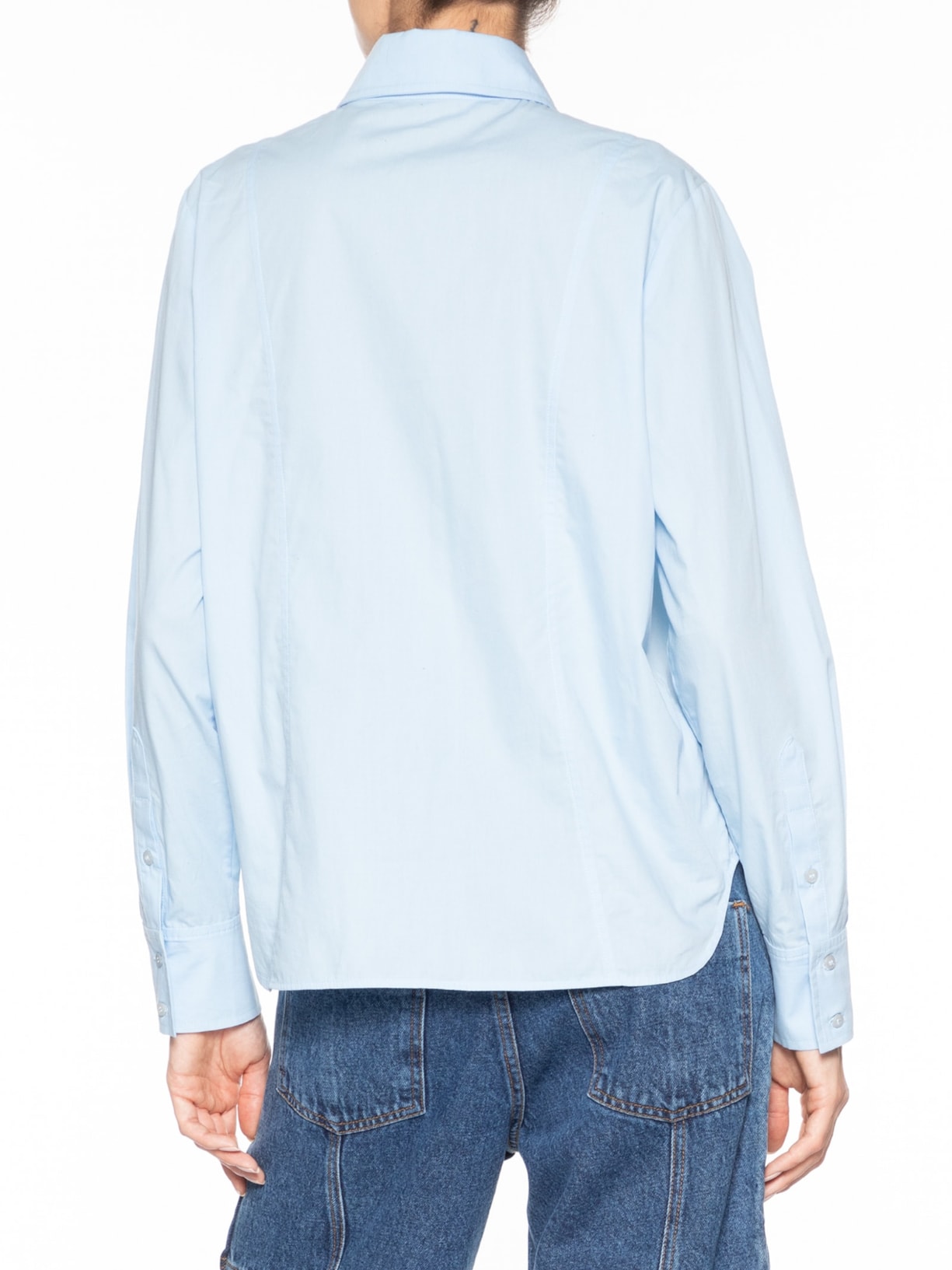 Camisa Feminina Tricoline Paper Pandora Azul Nk