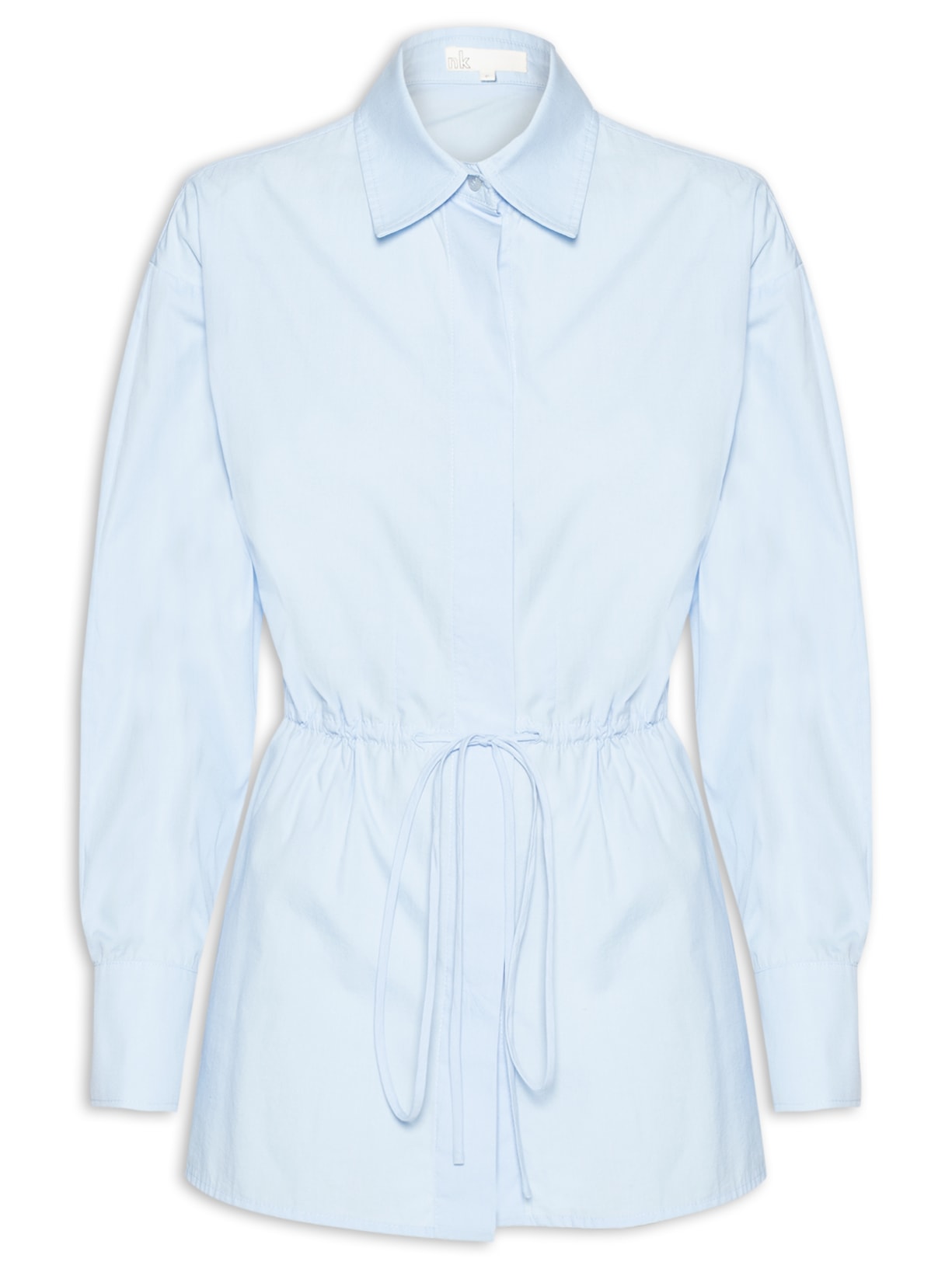 Camisa Feminina Tricoline Paper Priscilla Azul Nk