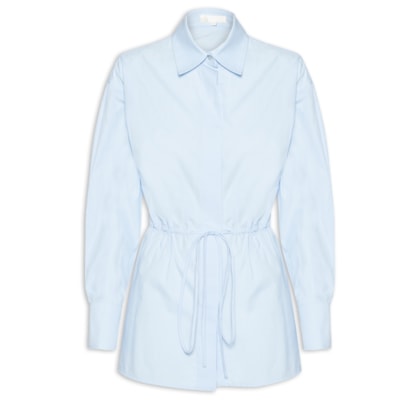 Camisa Feminina Tricoline Paper Priscilla - Azul