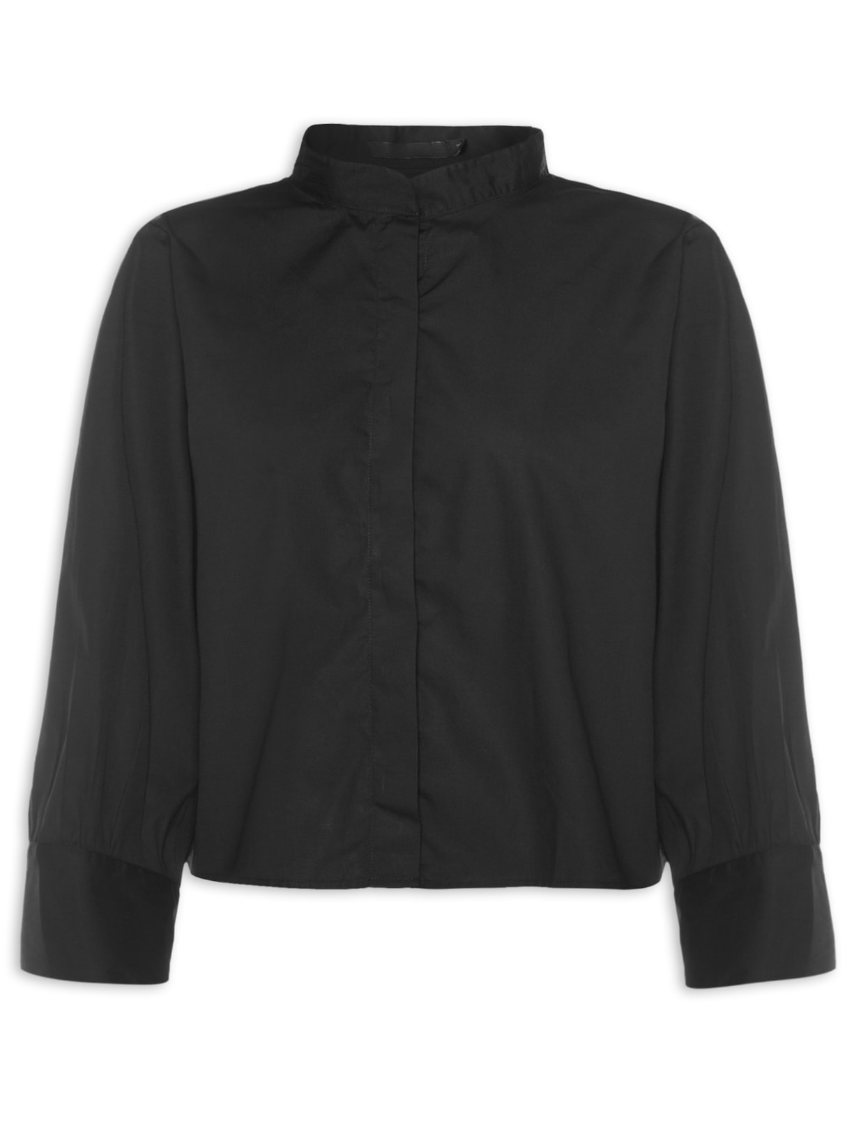 Camisa Feminina Tricoline - Preto