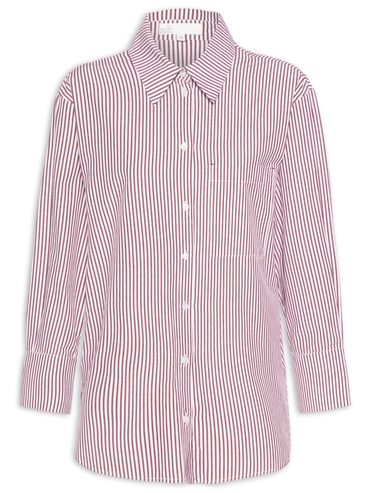 Camisa Feminina Tricoline Stripes Mars - Vermelho