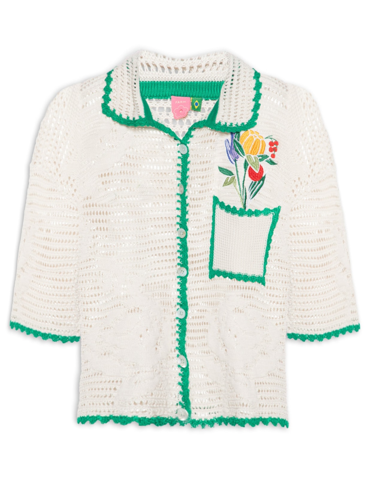 Camisa Feminina Tricot Feira de Legumes – Branco Farm