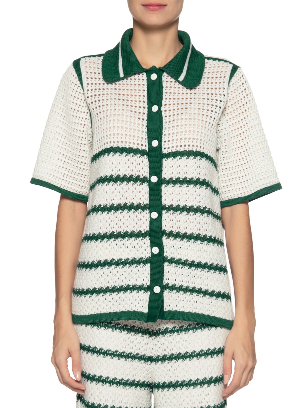 Camisa Feminina Tricot Listras Verde Dress To