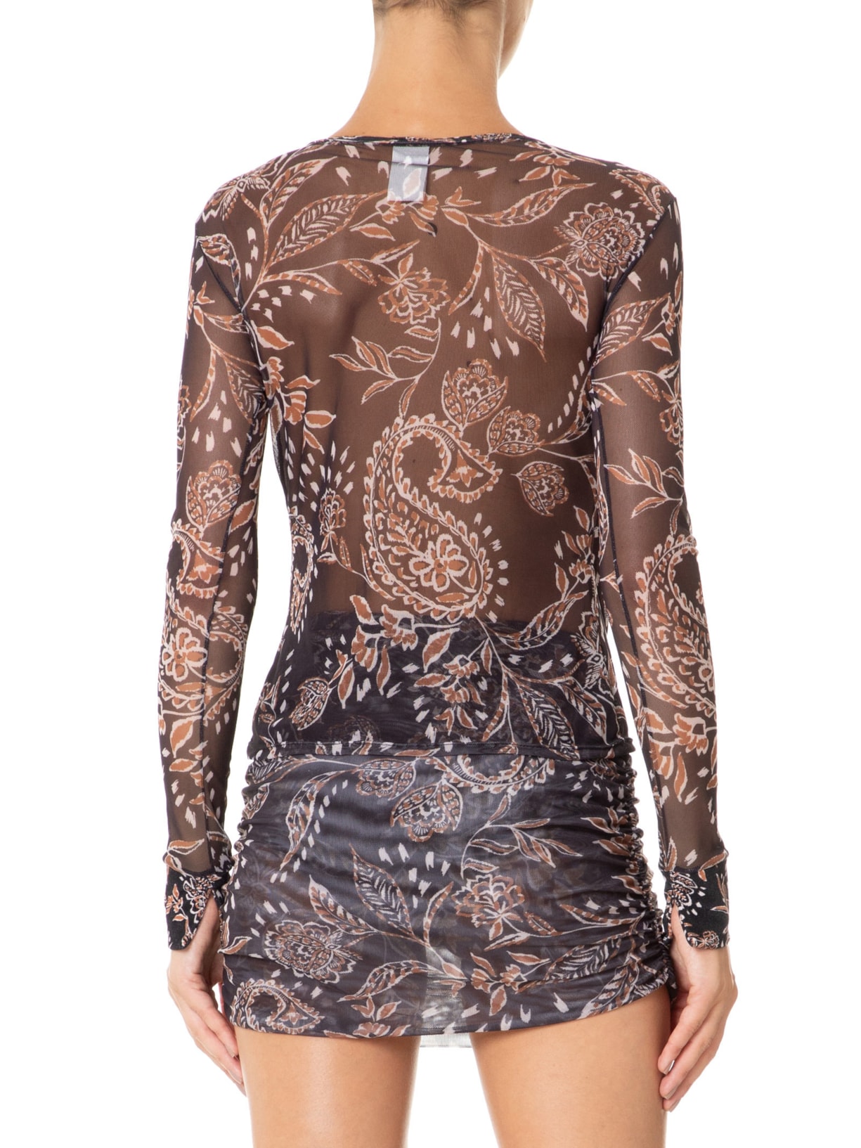 Camisa Feminina Tule Estampada Maja Preto Shop2gether + August Swim