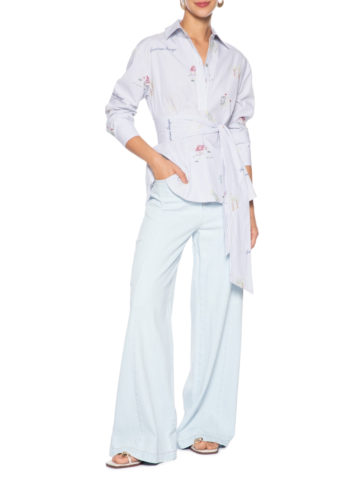 Camisa Feminina Vanda Azul Le Lis