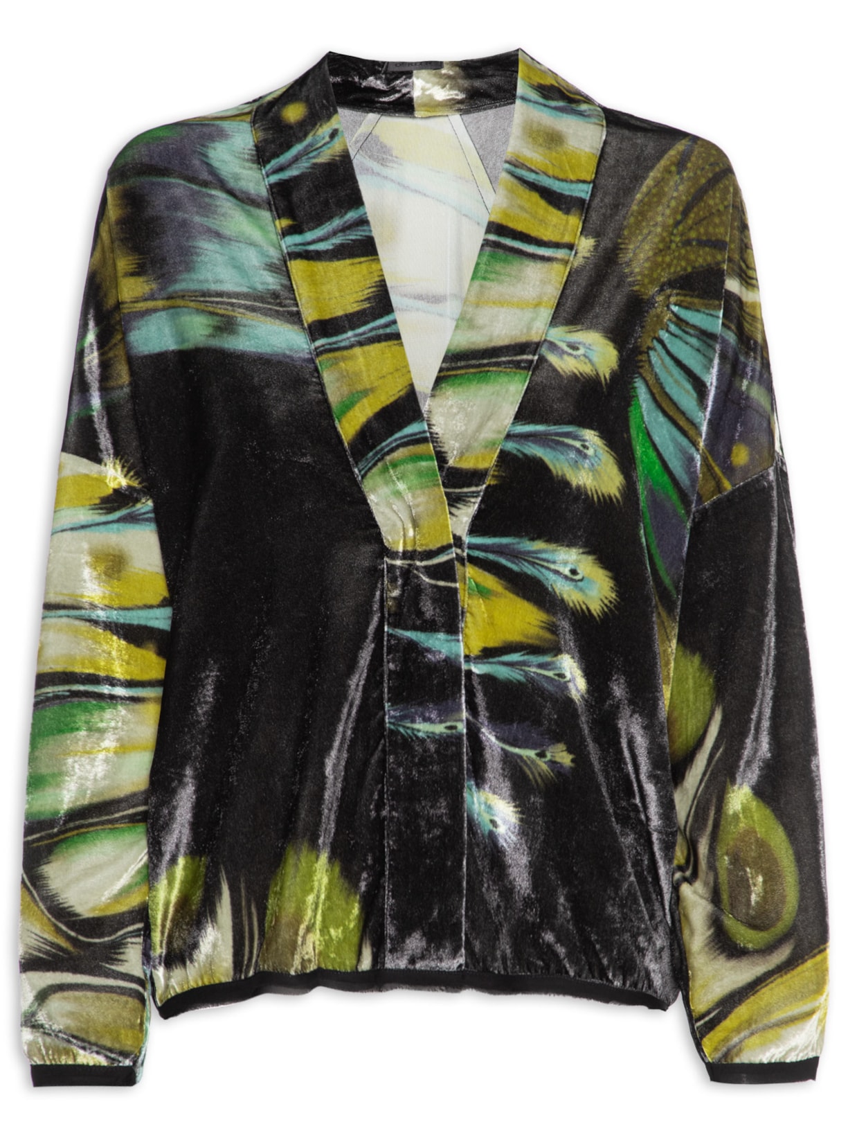 Camisa Feminina Veludo Butterfly Tex - Preto