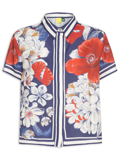 Camisa Feminina Vera Lenço - Azul