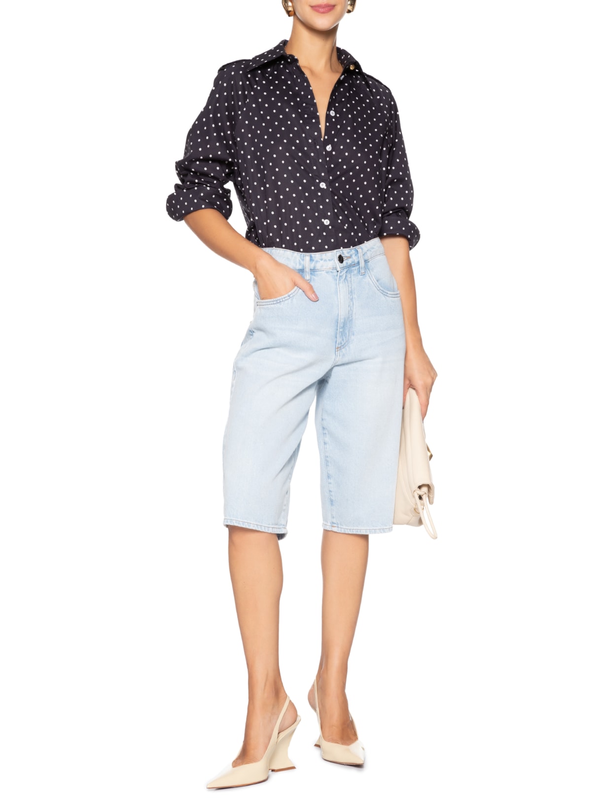 Camisa Feminina Verena Azul Carol Bassi