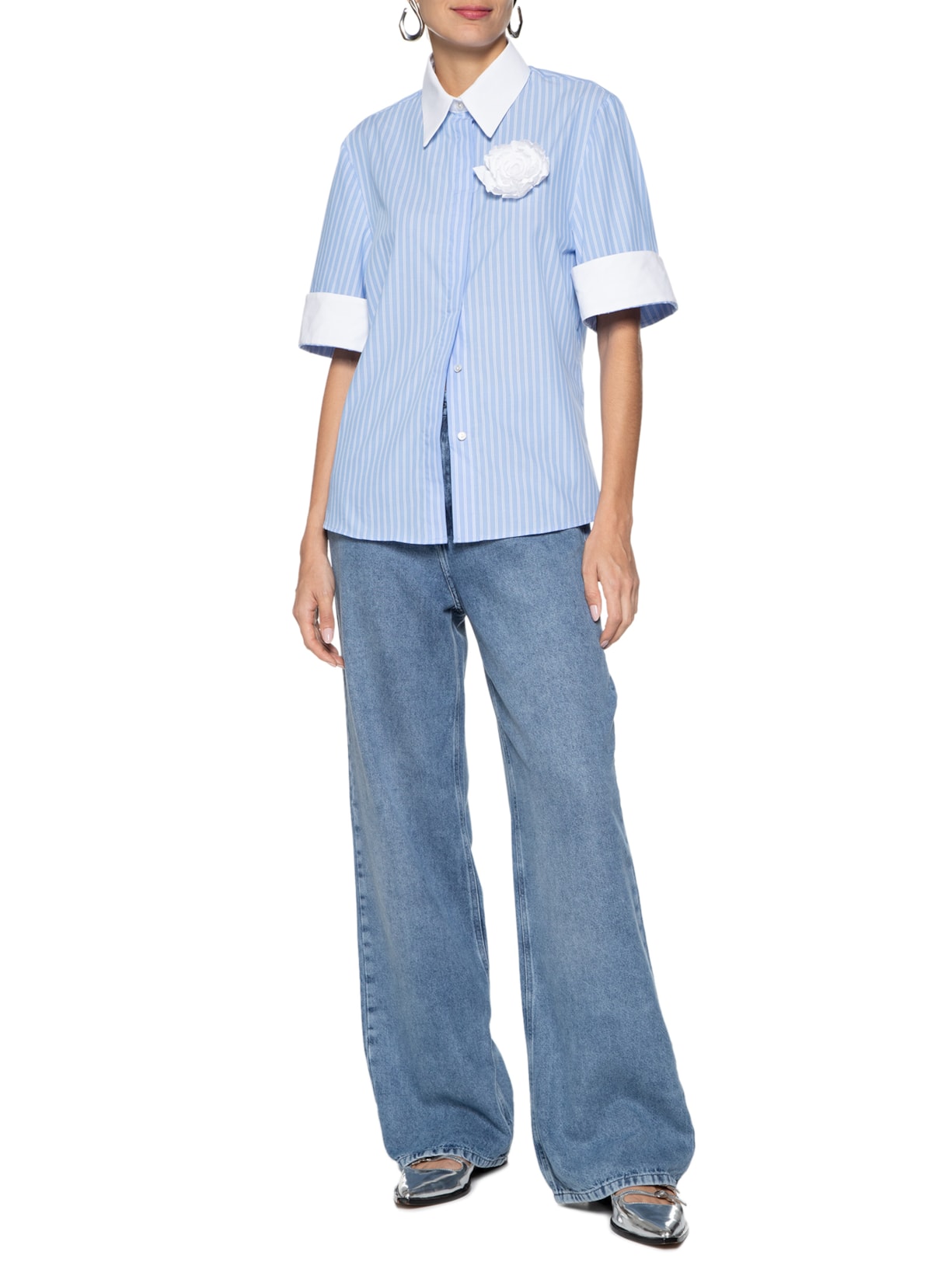 Camisa Feminina Vivi Listrada Azul  Bo.bô