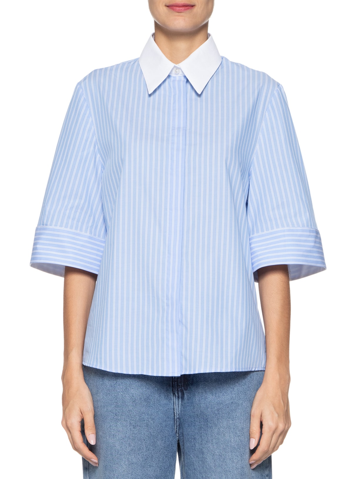 Camisa Feminina Vivi Listrada Azul  Bo.bô