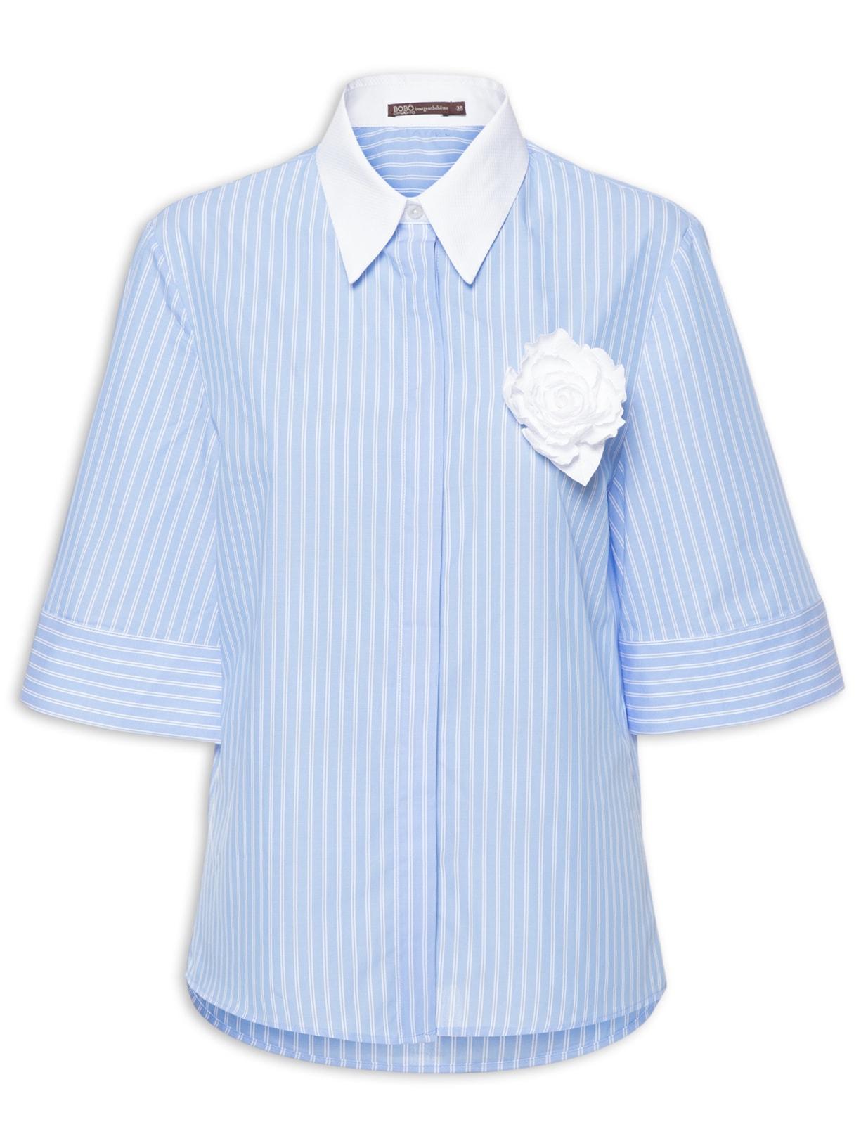 Camisa Feminina Vivi Listrada - Azul