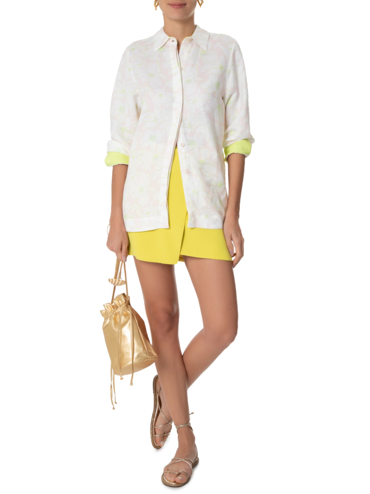 Camisa Feminina Vivo Floral Giz Rosa Animale