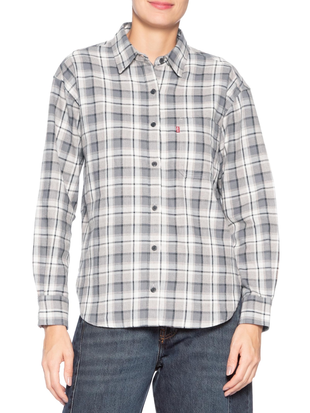 Camisa Feminina Western Harlie Flannel  – Cinza Levi's