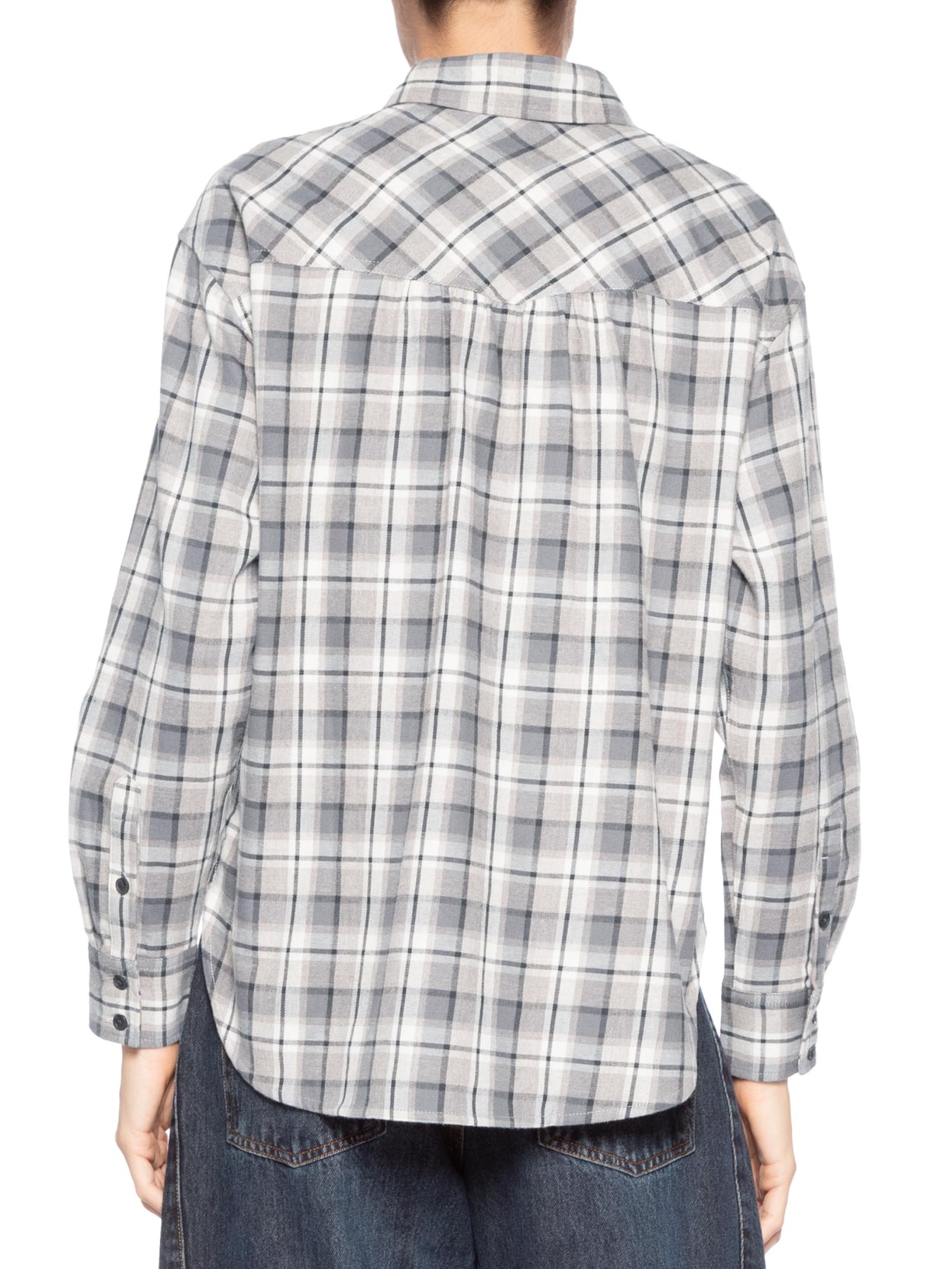 Camisa Feminina Western Harlie Flannel  – Cinza Levi's