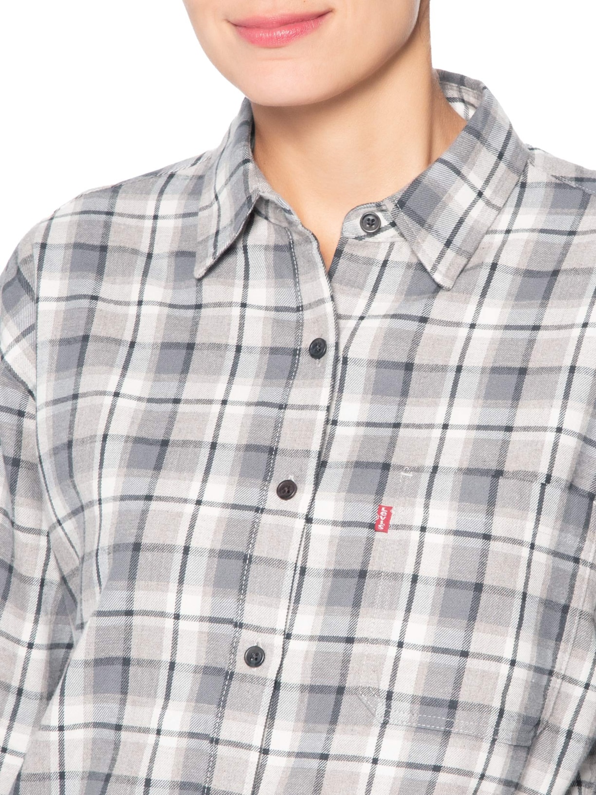 Camisa Feminina Western Harlie Flannel  – Cinza Levi's