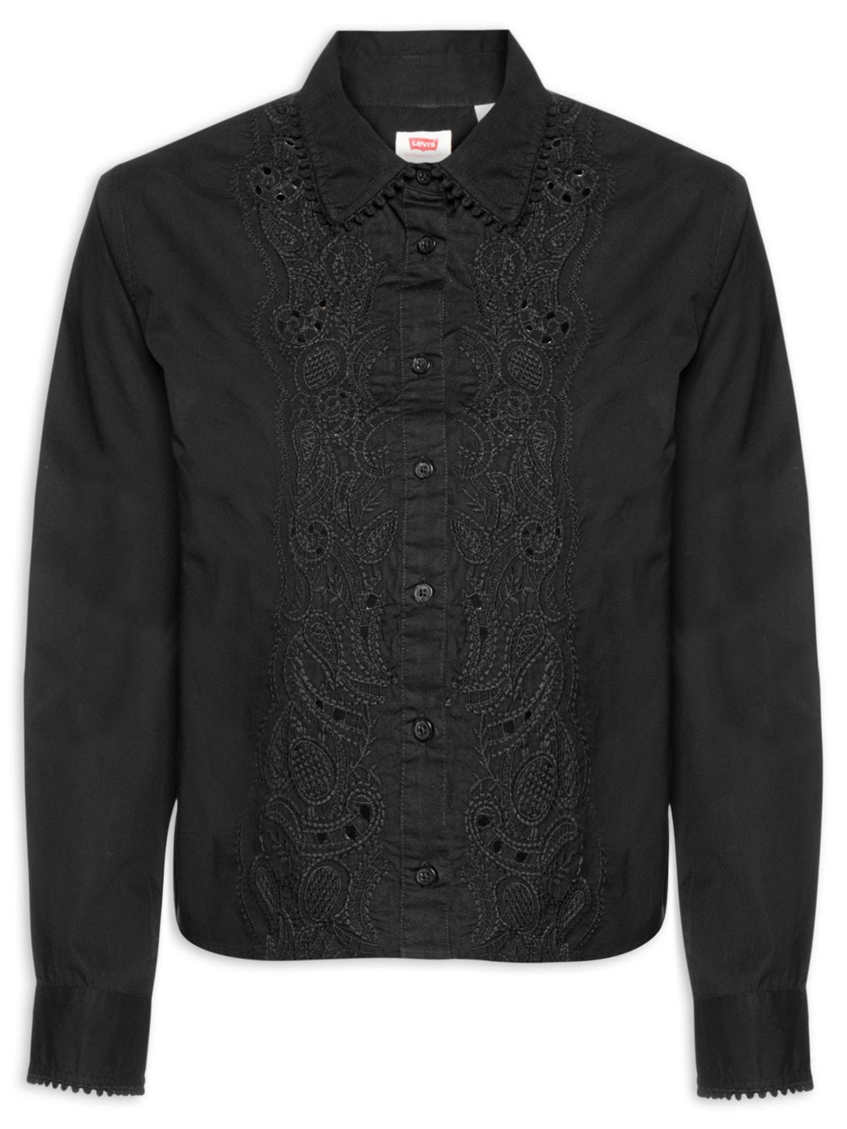 Camisa Feminina Winona Manga Longa - Preto