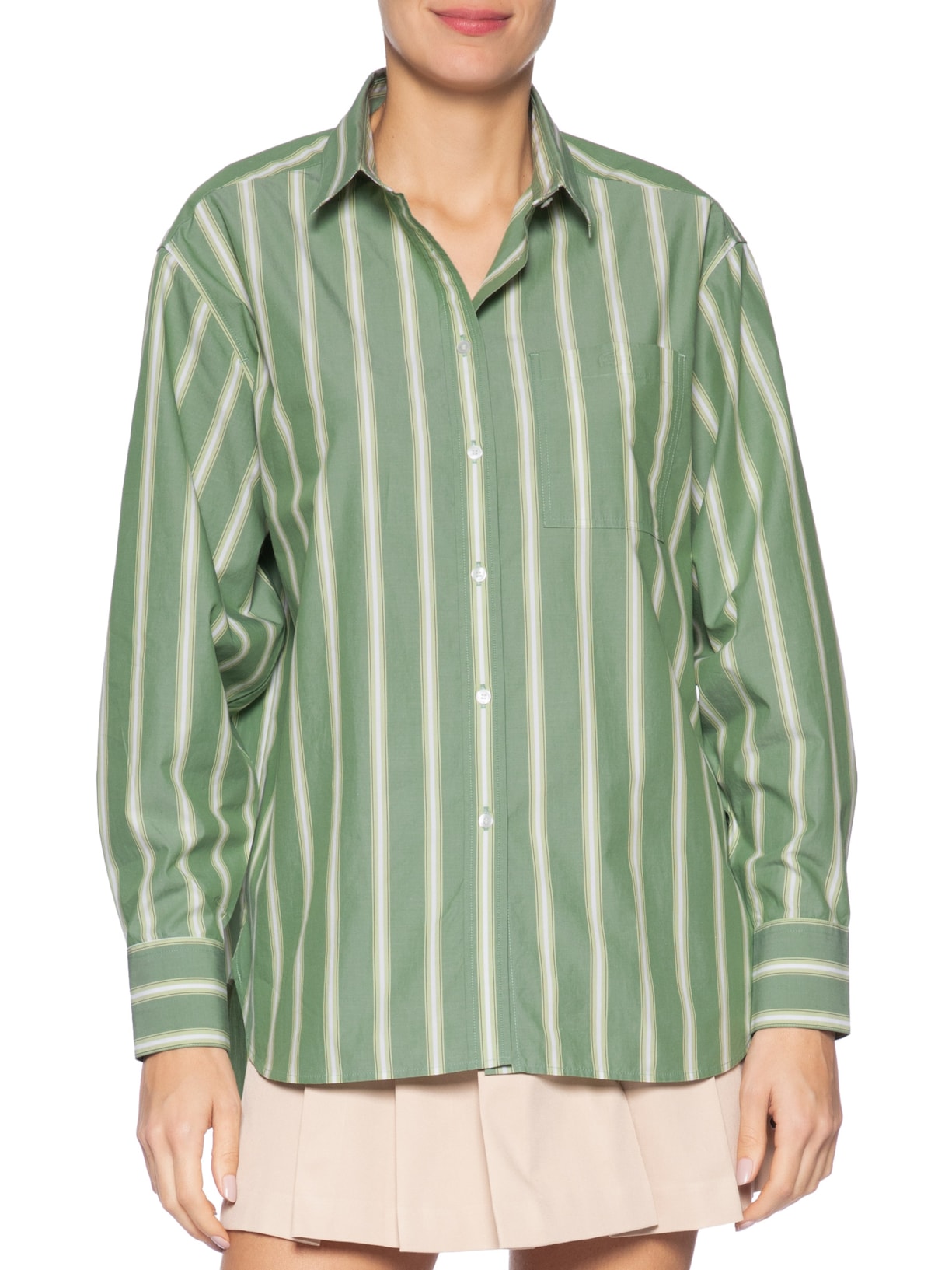 Camisa Feminina Woven Verde Lacoste