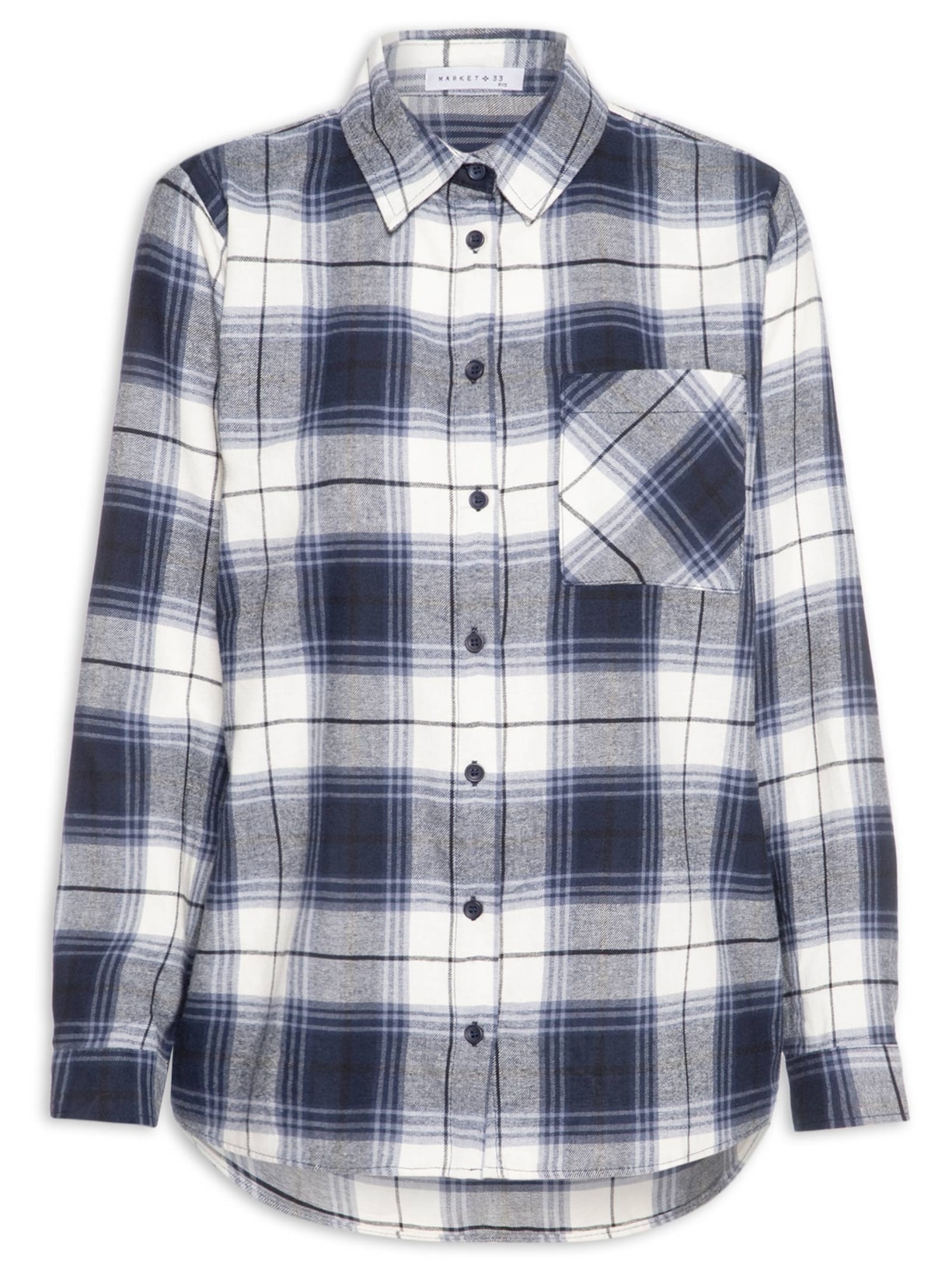 Camisa Feminina Xadrez Azul Market 33
