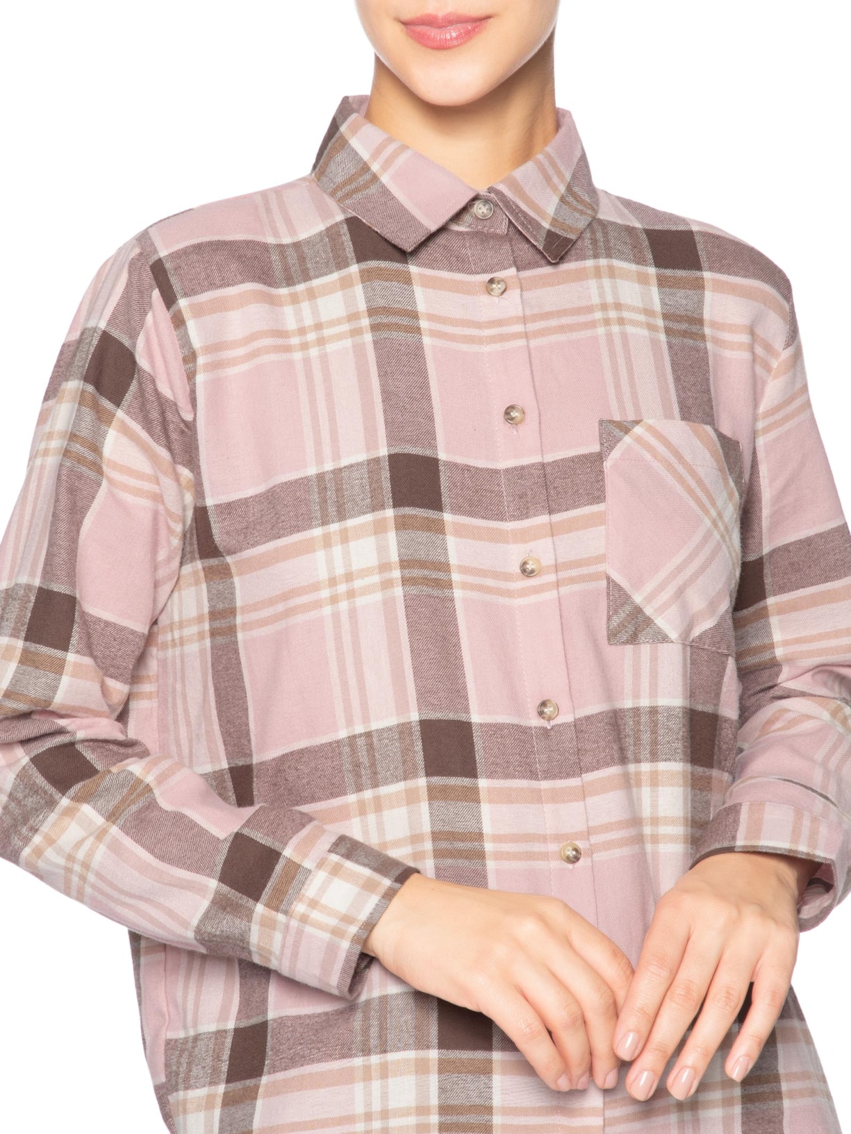 Camisa Feminina Xadrez Rosa Market 33